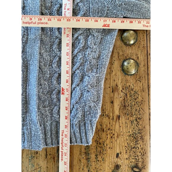 St. Johns Bay Petite Womens Gray Cable Knit Full-Zip Cardigan Sweater Size PL‎ - Picture 7 of 7
